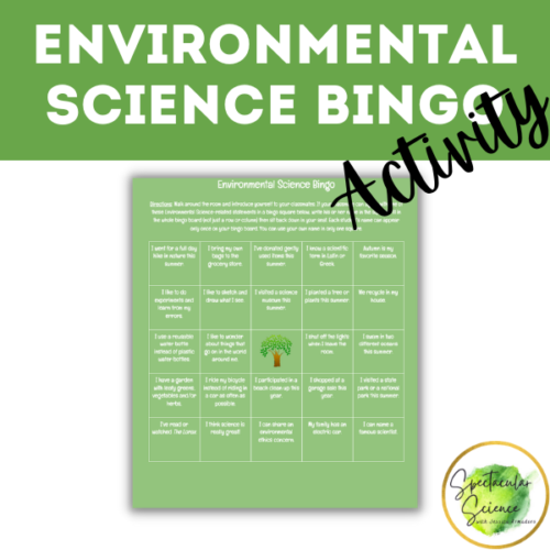 Back To School Environmental Science Bingo Activity's featured image