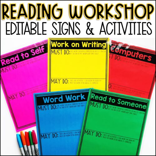 Editable Reading Workshop Signs | Must Do May Do Editable's featured image