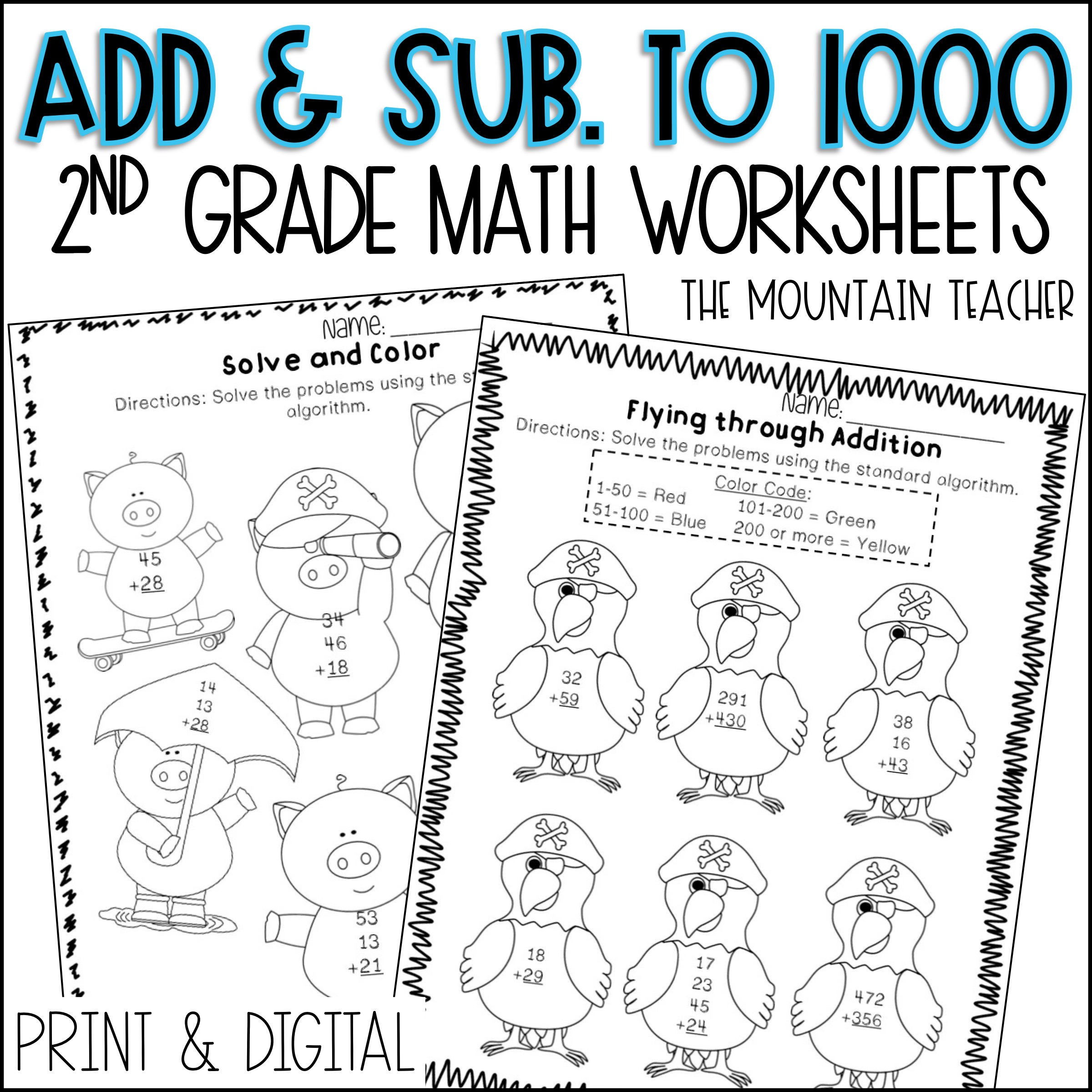 2nd grade math worksheets addition