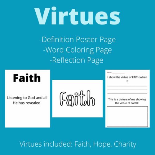 Virtue (Faith, Hope, and Charity)- Definition, Coloring, and Reflection Page's featured image