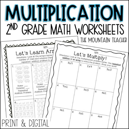 Multiplication and Arrays Worksheets and Assessments | Print and Google Slides's featured image