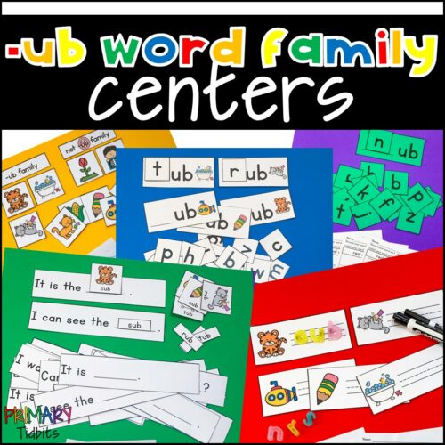 CVC Word Family Activity Centers for ub Word Family's featured image