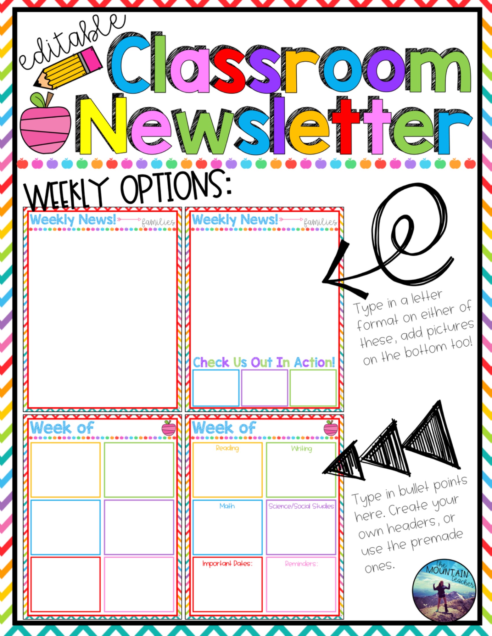editable-weekly-newsletter-template-classful for Free Printable Newsletter Templates For Teachers Editable Weekly Newsletter Template - Classful for Free Printable Newsletter Templates For Teachers
