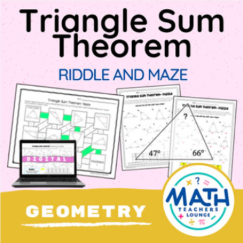 Triangle Sum Theorem - Riddle Worksheet and Maze's featured image