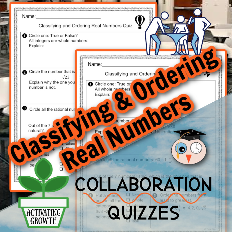 Classifying and Ordering Real Numbers | Small Group Math Quiz