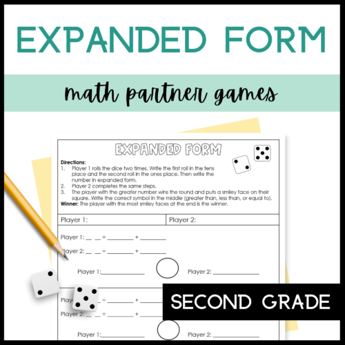Expanded Form Place Value Activity | Dice Partner Game's featured image