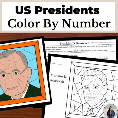 Franklin D Roosevelt and Harry Truman Color By Number History Activities's featured image