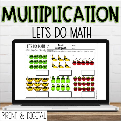 DIGITAL Lets Do Math No Prep 2nd Grade MULTIPLICATION Worksheets and Videos's featured image