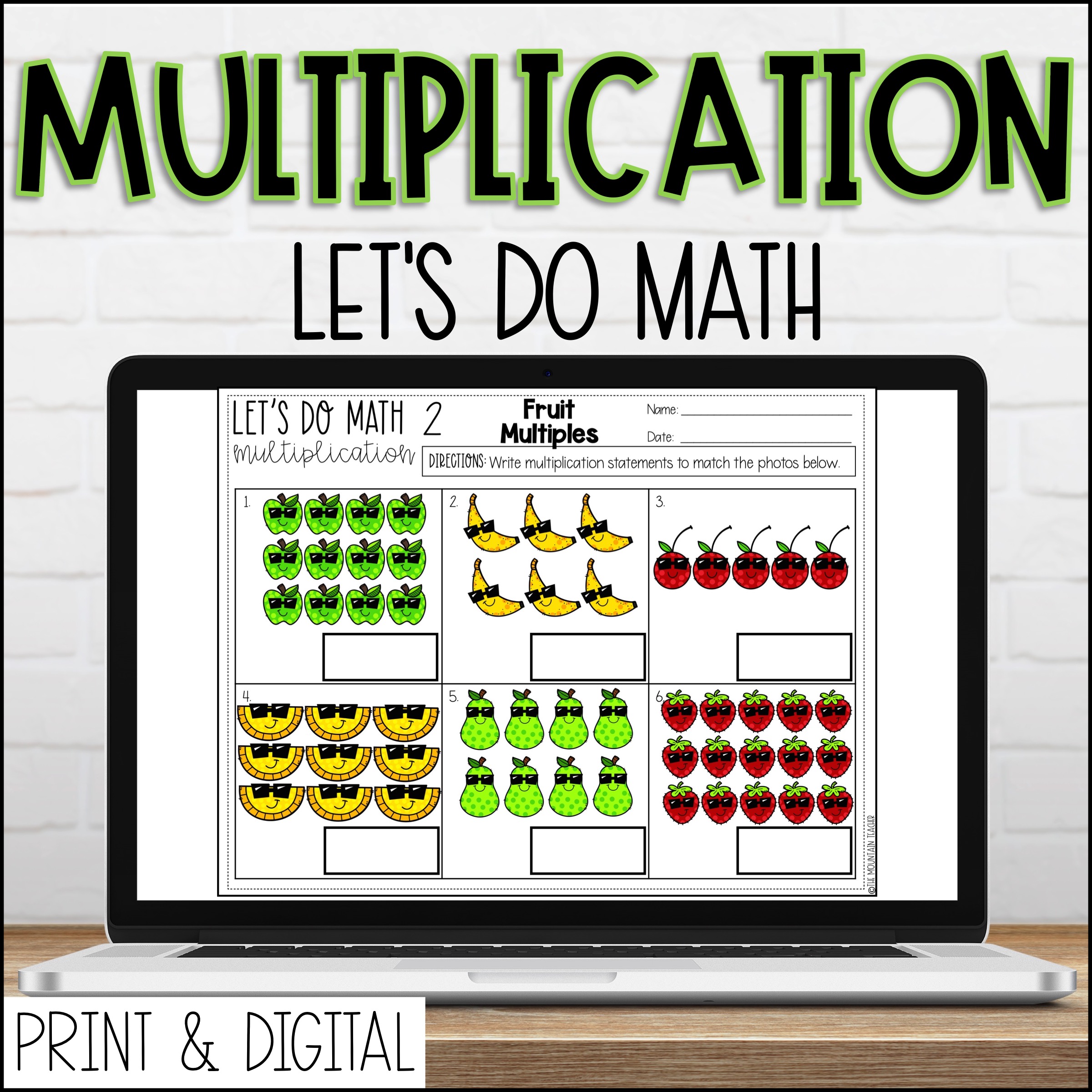 DIGITAL Lets Do Math No Prep 2nd Grade MULTIPLICATION Worksheets and Videos