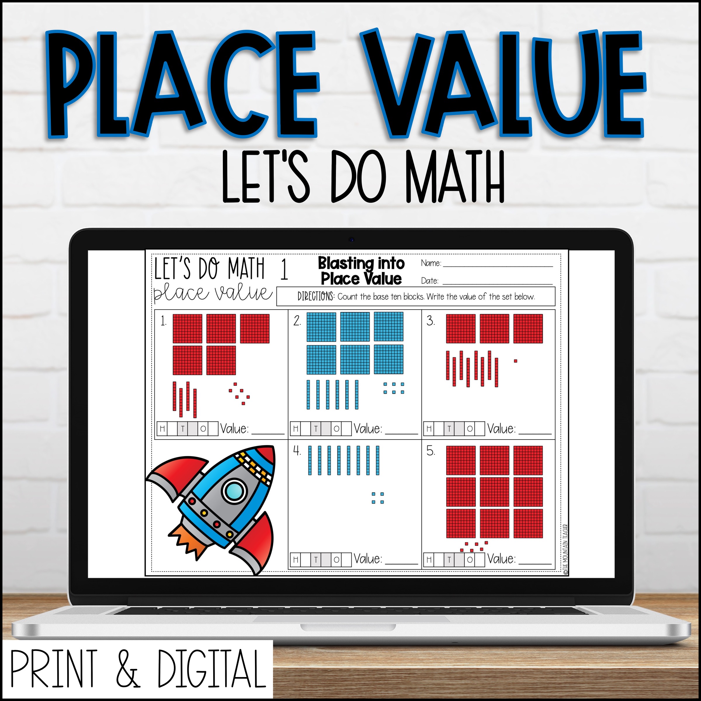 DIGITAL Lets Do Math No Prep 2nd Grade PLACE VALUE Worksheets and Videos