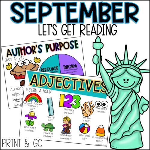 September Lets Get Reading 2nd Grade NO PREP Printable Reading Activities