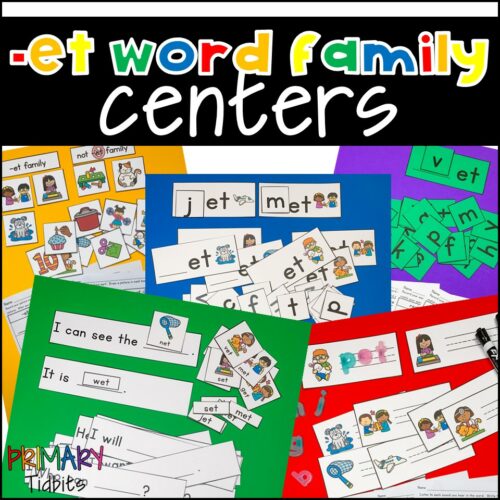 CVC Word Family Activity Centers for et Word Family's featured image