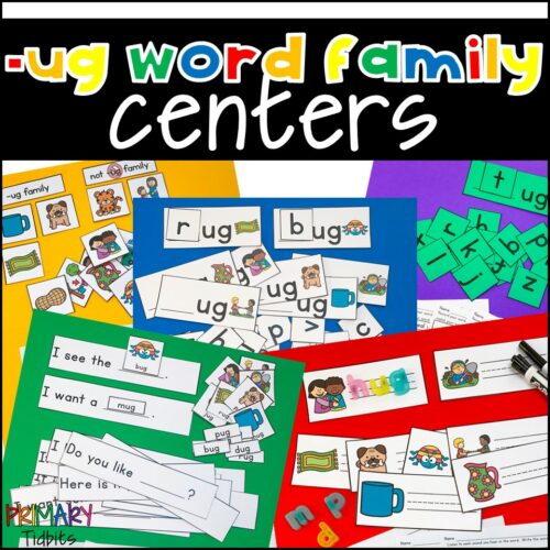 CVC Word Family Activity Centers for ug Word Family's featured image