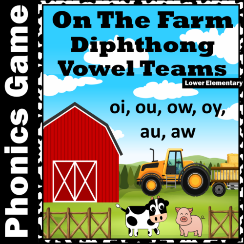 Vowel Teams & Diphthongs | oi ou ow oy au aw | Word Work Phonics Game's featured image