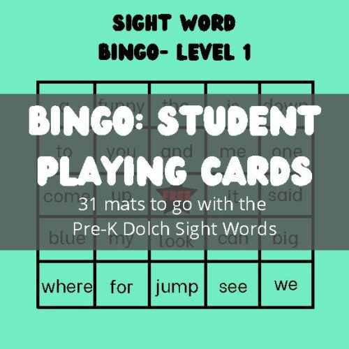 Pre-K Dolch Sight Word Bingo Cards's featured image