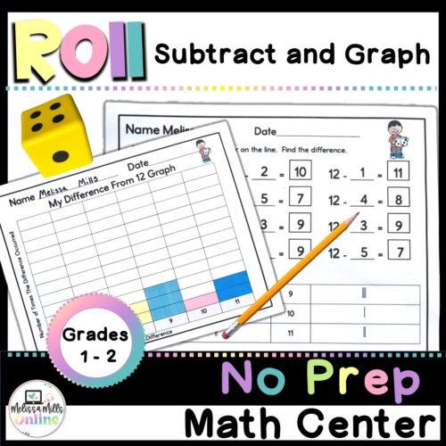 Subtraction and Graphing First Grade Math Center's featured image