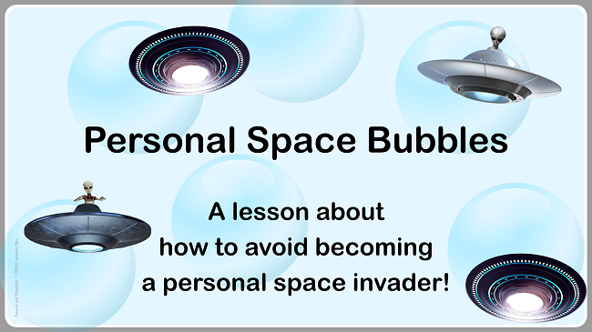 Ready to Use Social Emotional Learning Lesson PERSONAL SPACE Bubble & Social Skills with 4 videos, a worksheet, & an activity