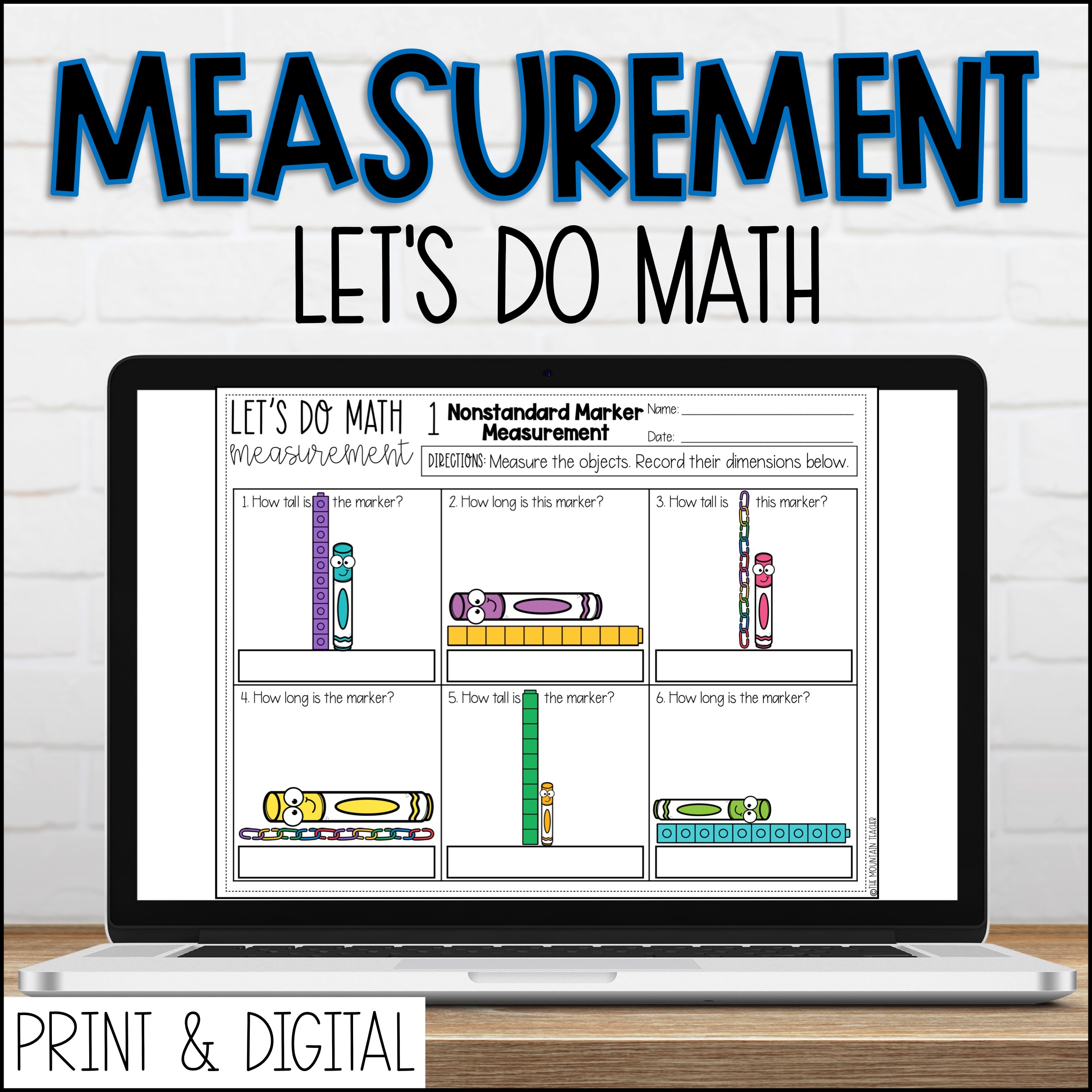 DIGITAL Lets Do Math No Prep 2nd Grade MEASUREMENT Worksheets and Videos