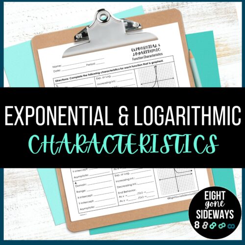 Exponential and Logarithmic Functions - Characteristics and Features Worksheet's featured image