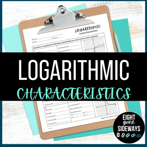 Logarithmic Functions - Characteristics and Features Worksheet's featured image