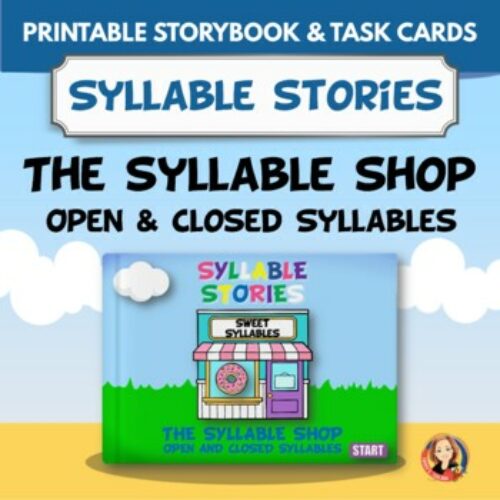 Open and Closed Syllable Type Practice Printable Storybook and Task Cards's featured image