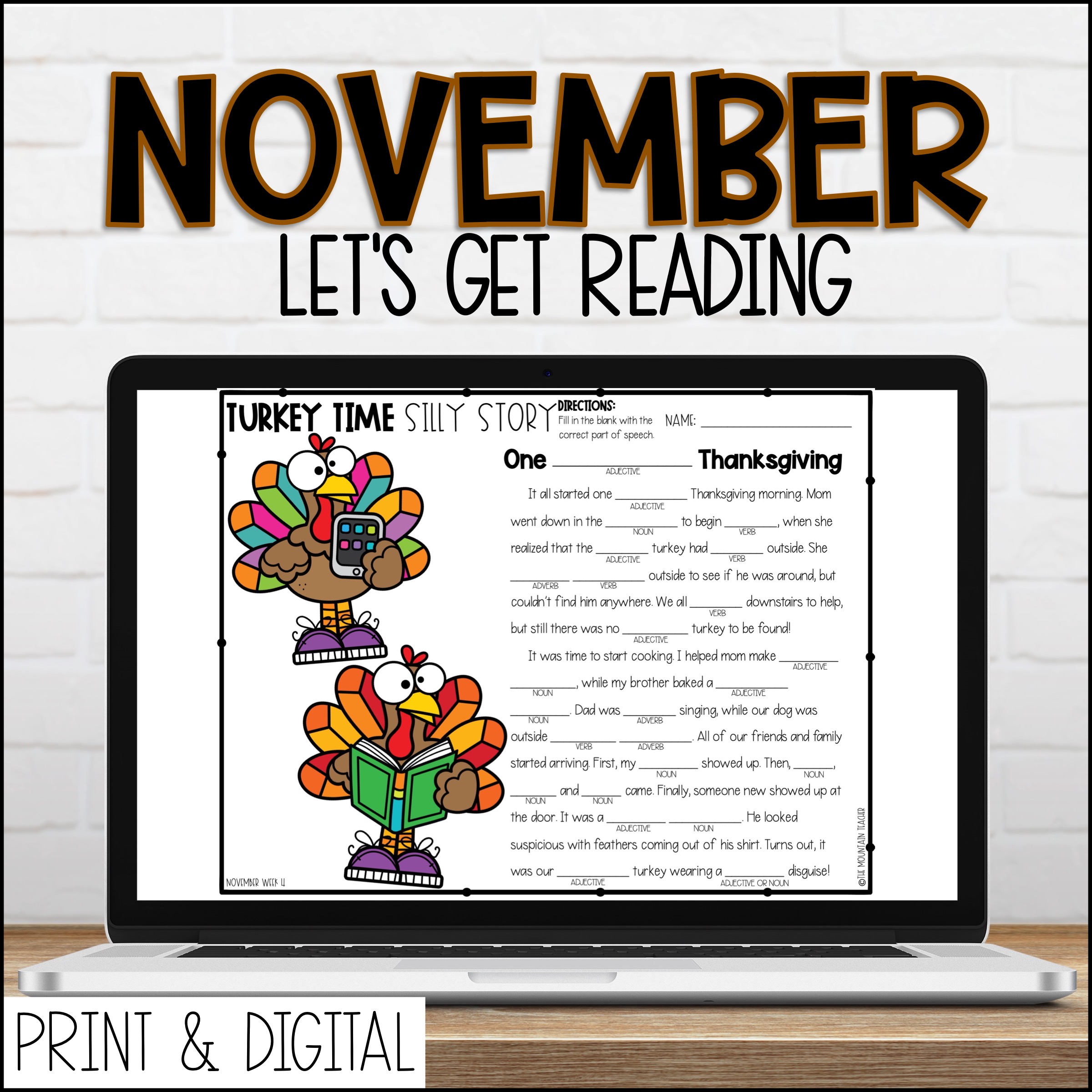 November DIGITAL Lets Get Reading 2nd Grade Reading Activities and Videos