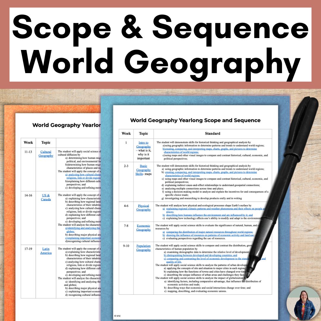 Free World Geography Scope and Sequence Pacing Guide