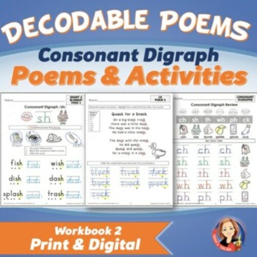 Decodable Readers Poems and Worksheets using Consonant Digraphs's featured image