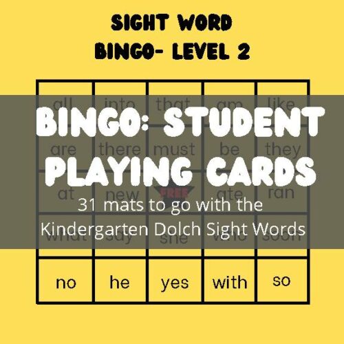 Kindergerten Dolch Sight Word Bingo Cards's featured image