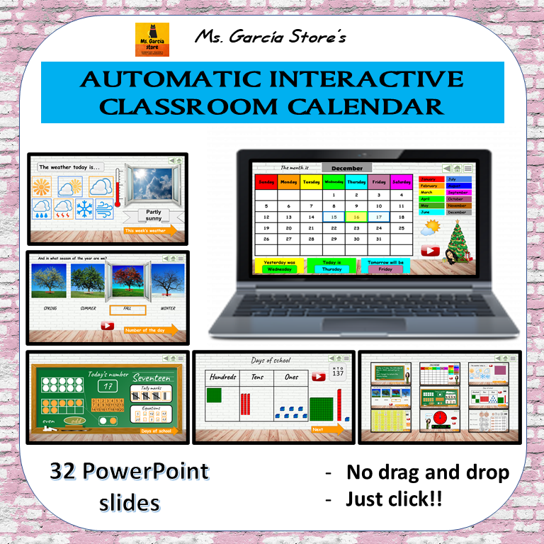 Full-screen interactive class calendar