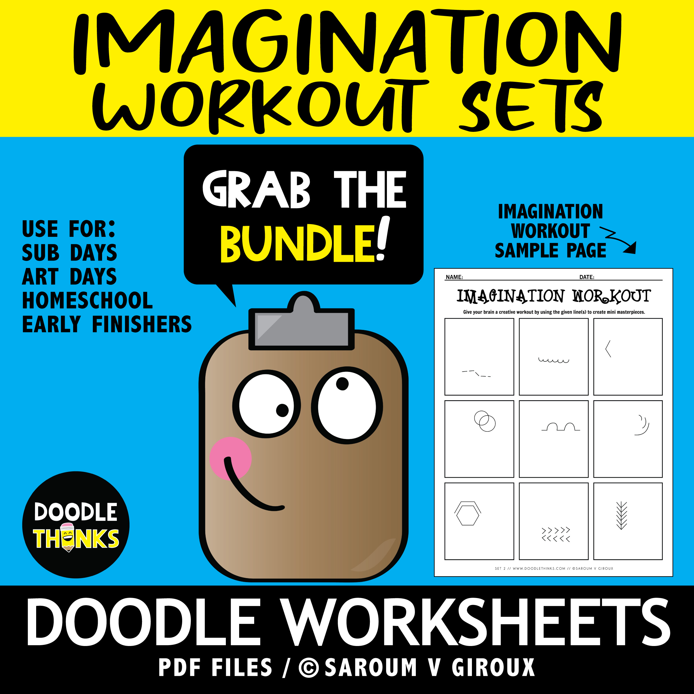 Scarecrow Portrait Shapes Roll and Draw Game Sheets