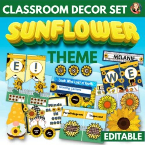 Sunflower Classroom Decor Set Editable's featured image