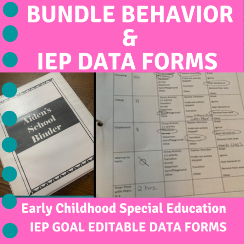 IEP Goal Behavioral Data Collection Forms Editable Special Education's featured image