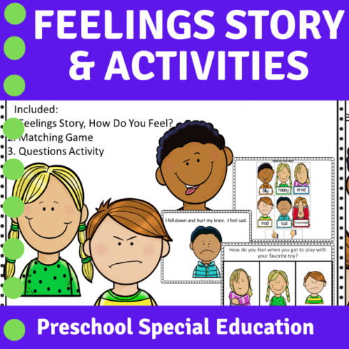 Feelings Adapted Social Skill Story & Activities Preschool Special Education's featured image