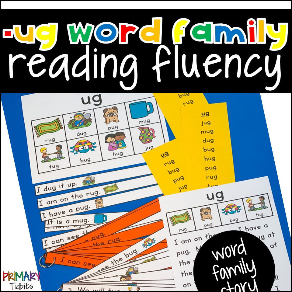 CVC Word Reading Fluency for ug Word Family