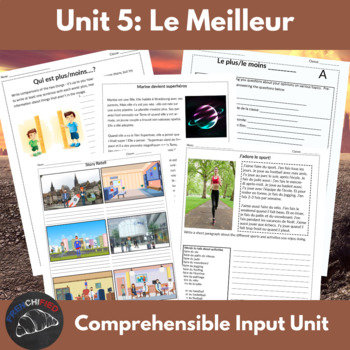 French Comprehensible Input unit 5 for level 2 - Le meilleur
