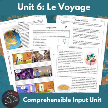 French Comprehensible Input unit 6 for level 2 - Le Voyage