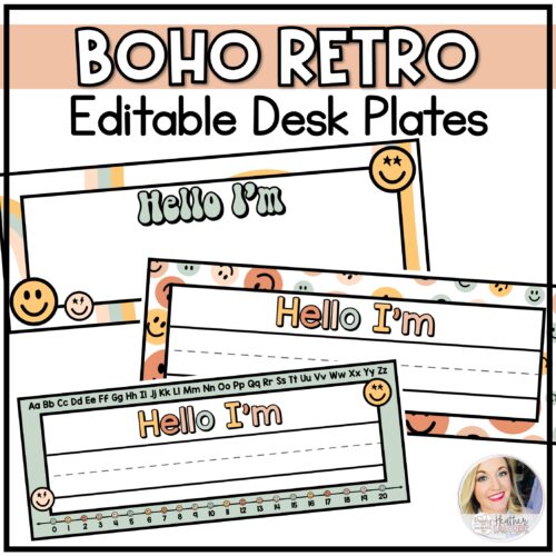 Desk Name Tags Boho Retro's featured image