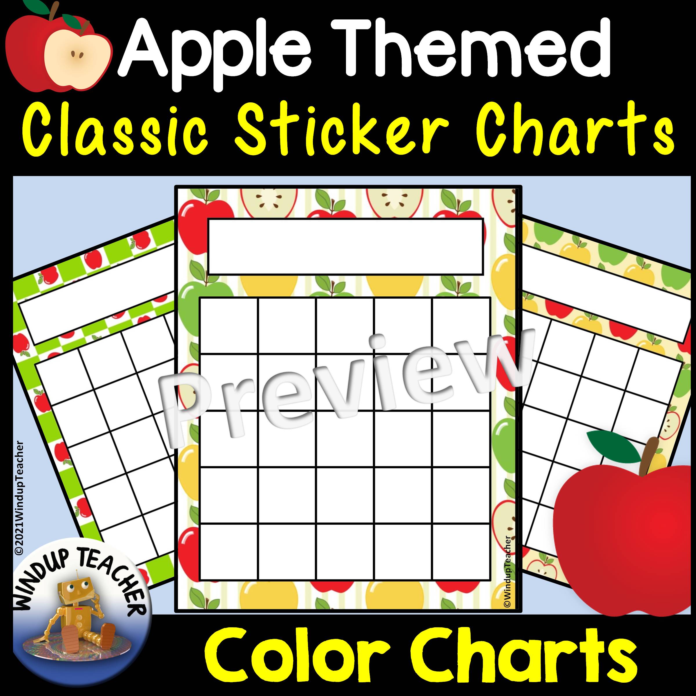 Apple Sticker Charts Classic Line