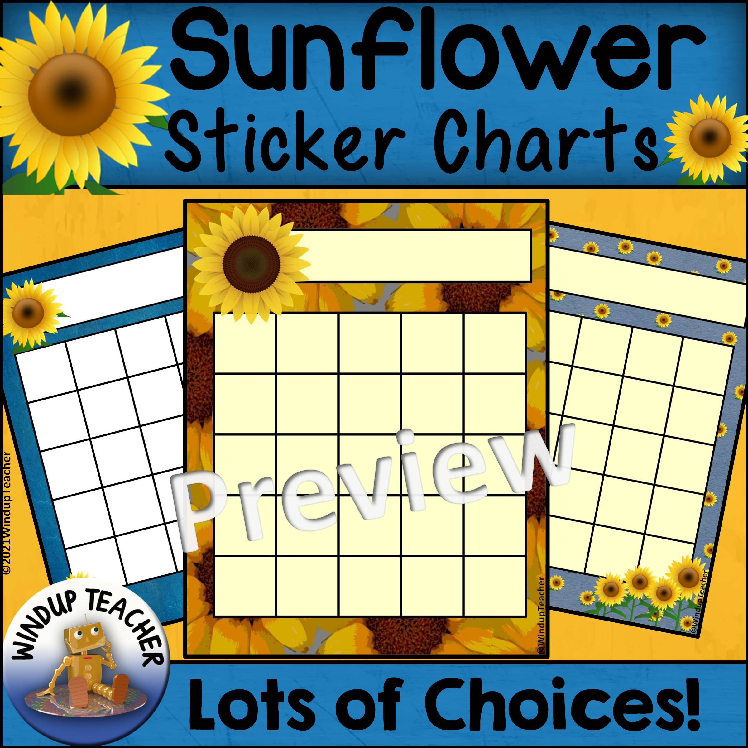 Sunflower Reward Sticker Charts