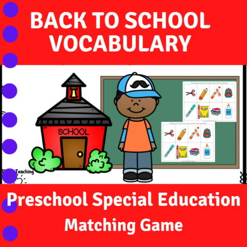 FREE Back to School Supplies Matching Game Preschool Special Education's featured image