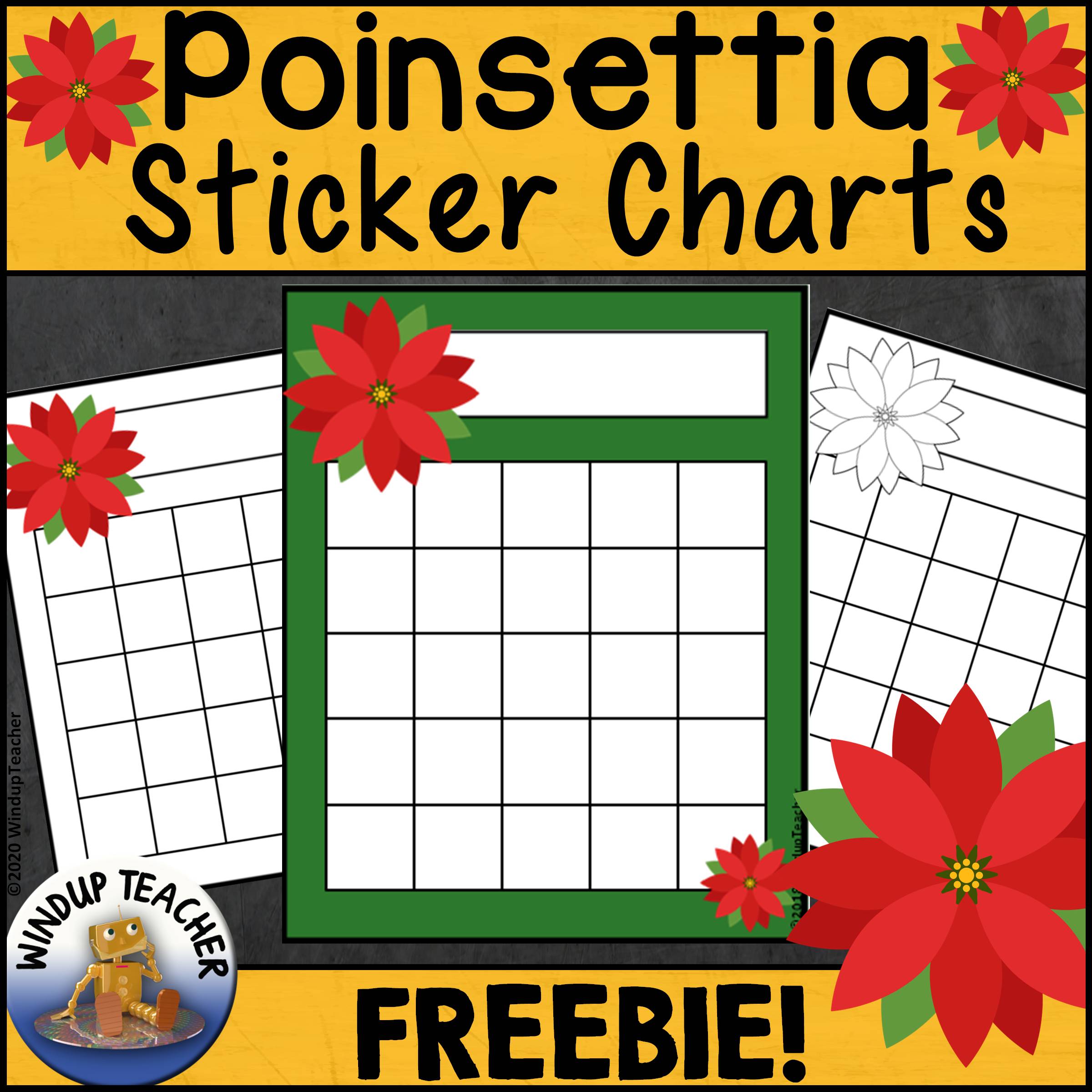 Poinsettia Sticker Charts