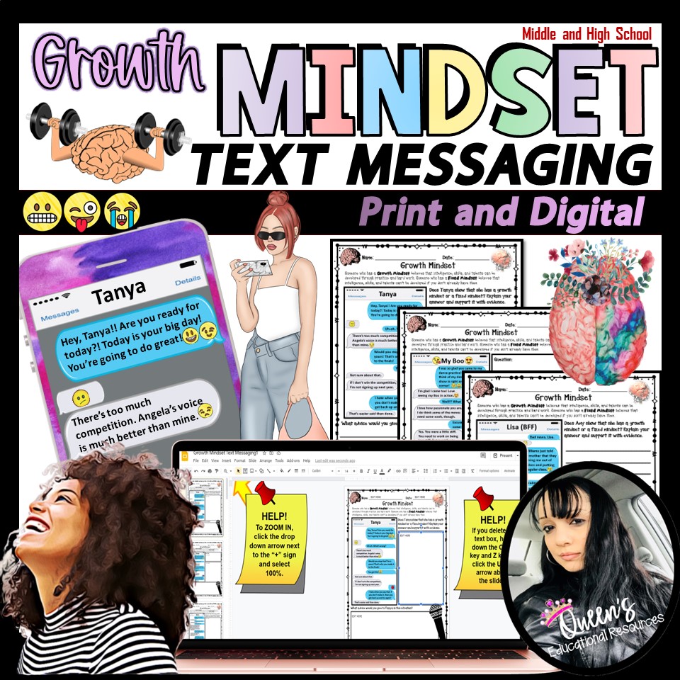 Growth Mindset Text Messaging Activities