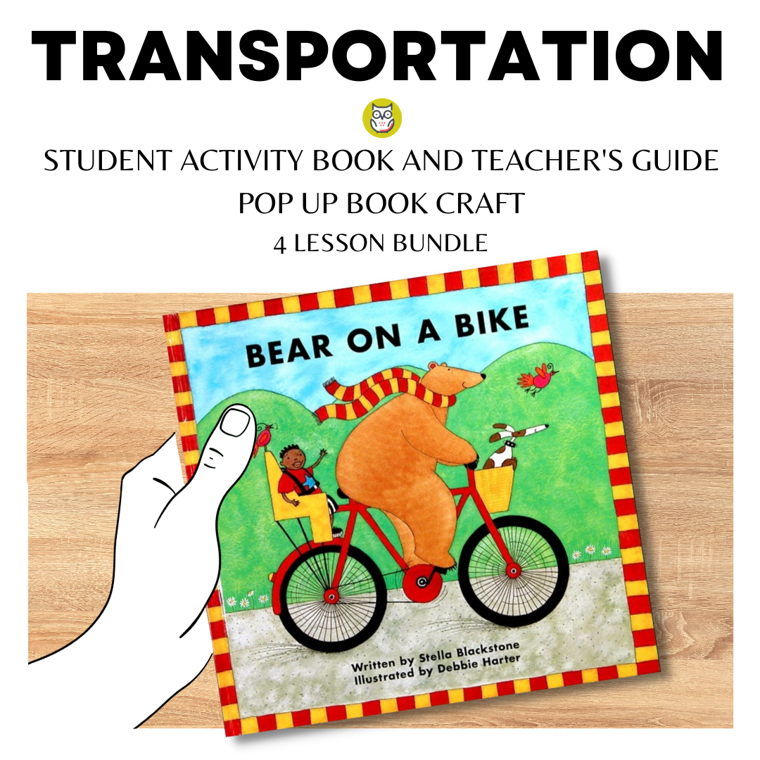 Bear on a Bike Transportation Activity Book and Pop Up Book Craft Low Prep