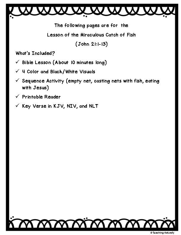 Miraculous Catch of Fish/ Fishers of Men Bible Lesson for Preschool  Kindergarten - Classful