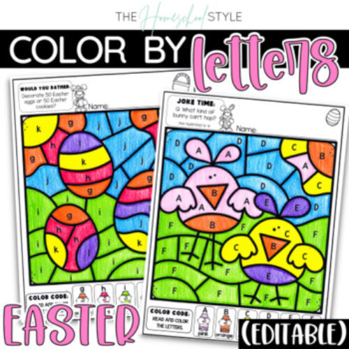 Easter Color by Letter Spring Color by Code Activities Editable's featured image