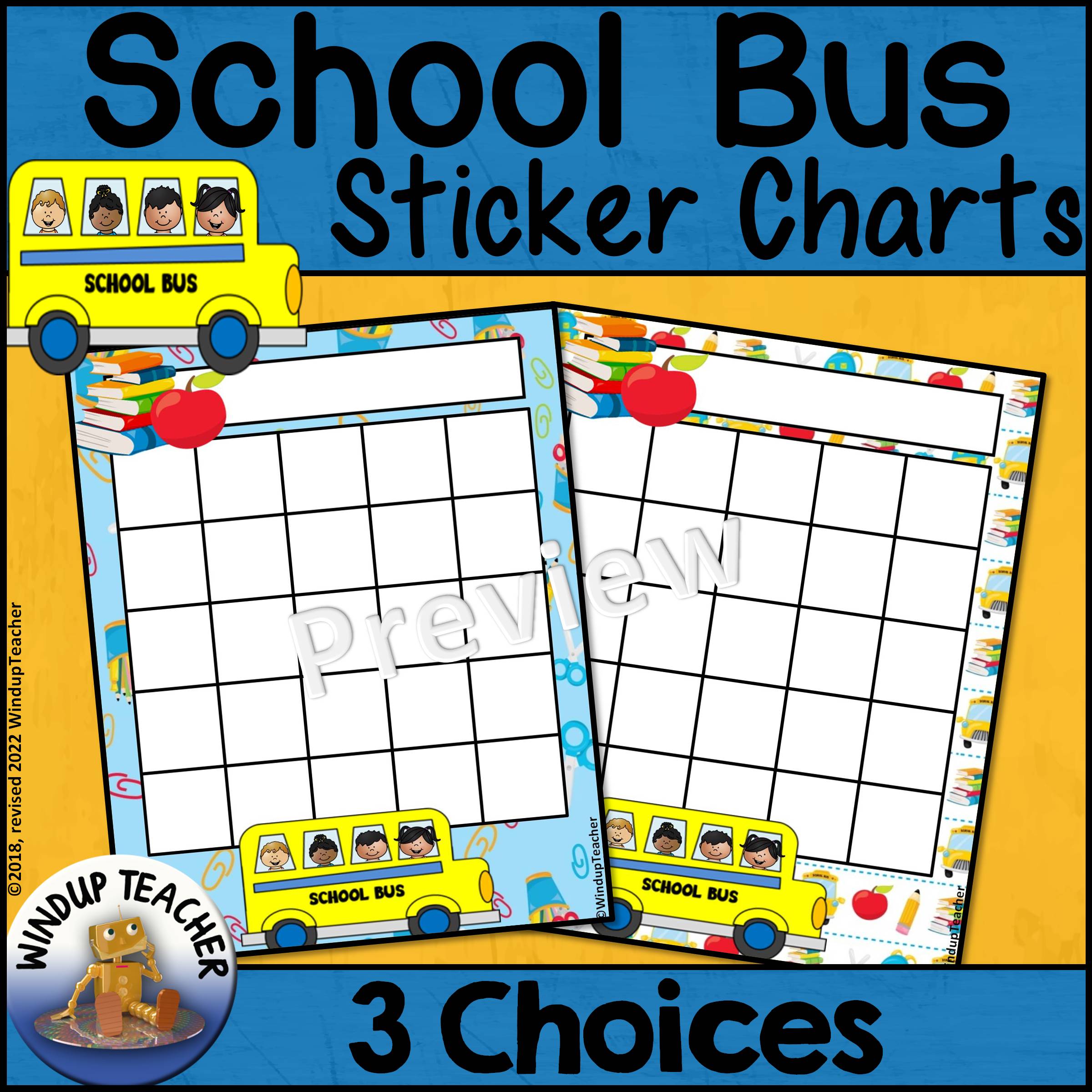 School Bus Sticker Charts