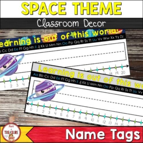Space Theme Classroom Decor Desk Name Tags | Editable's featured image