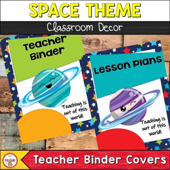Space Theme Classroom Decor Teacher Binder Covers | Editable