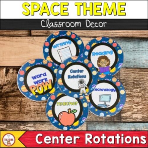 Space Theme Classroom Decor | Center Rotation Signs's featured image